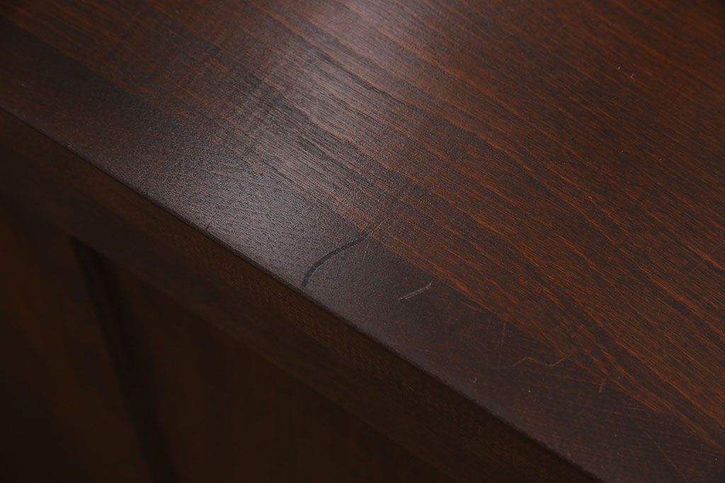 中古　北海道民芸家具　HM135　扉の面取りデザインが美しいサイドボード(定価約38万円)