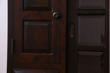 中古　北海道民芸家具　HM135　扉の面取りデザインが美しいサイドボード(定価約38万円)