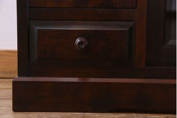 中古　北海道民芸家具　HM135　扉の面取りデザインが美しいサイドボード(定価約38万円)