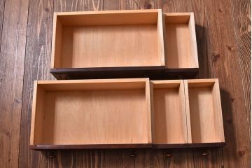 中古　北海道民芸家具　シンプルなデザインが魅力的な木製チェスト(小引き出し)