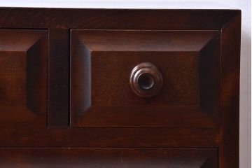 中古　北海道民芸家具　シンプルなデザインが魅力的な木製チェスト(小引き出し)