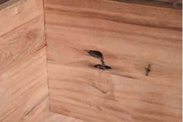 アンティーク家具　和製アンティーク　取っ手がおしゃれな脚付箪笥ローボード(ローチェスト、衣装箪笥)