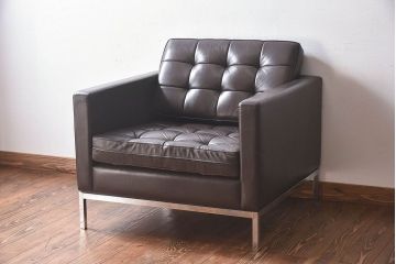 ヴィンテージ家具　ビンテージ　KNOLL(ノール)　廃盤品　モダンなラウンジソファ(1人掛けソファ)(1)