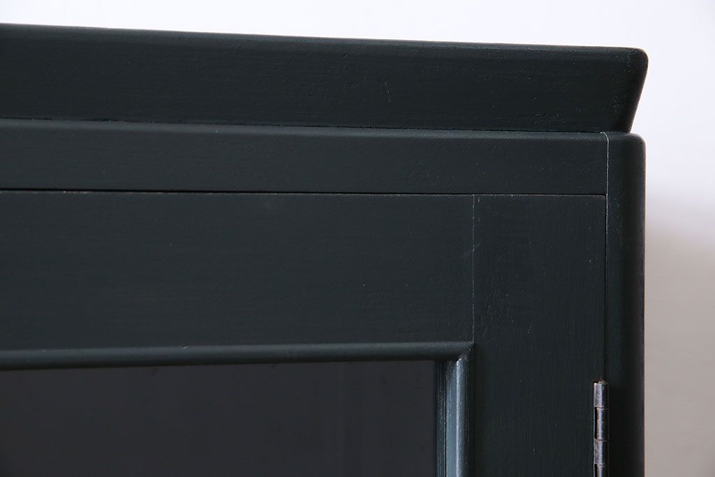 ペイント家具　落ち着いた色合いの扉付き本棚(ブックケース、戸棚、収納棚)