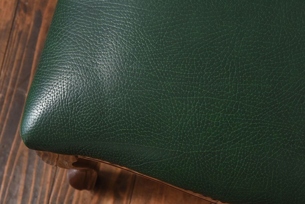 中古　フランス製　本革　上品な雰囲気漂うビーチ材のチェア(椅子)(1)