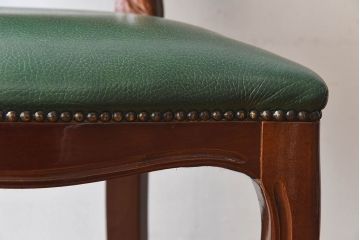 中古　フランス製　本革　上品な雰囲気漂うビーチ材のチェア(椅子)(1)