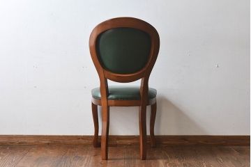 中古　フランス製　本革　上品な雰囲気漂うビーチ材のチェア(椅子)(1)