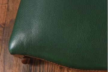 中古　フランス製　本革　上品な雰囲気漂うビーチ材のチェア(椅子)(3)