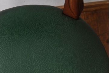 中古　フランス製　本革　上品な雰囲気漂うビーチ材のチェア(椅子)(3)