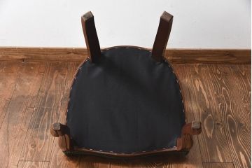 中古　フランス製　本革　上品な雰囲気漂うビーチ材のチェア(椅子)