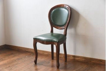 中古　フランス製　上品なデザインが魅力的な本革のチェア(椅子)(1)