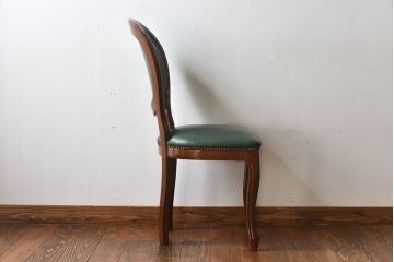 中古　フランス製　上品なデザインが魅力的な本革のチェア(椅子)(1)