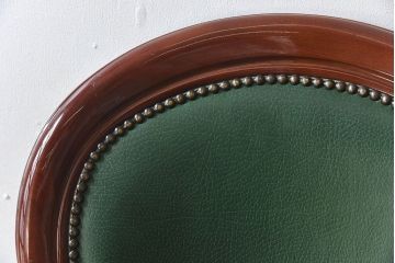 中古　フランス製　上品なデザインが魅力的な本革のチェア(椅子)(2)