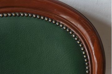 中古　フランス製　上品なデザインが魅力的な本革のチェア(椅子)(2)