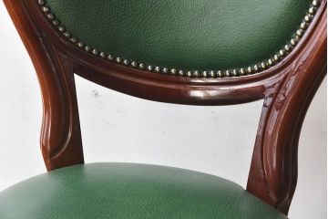 中古　フランス製　上品なデザインが魅力的な本革のチェア(椅子)(2)