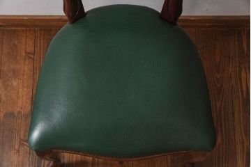 中古　フランス製　上品なデザインが魅力的な本革のチェア(椅子)(2)