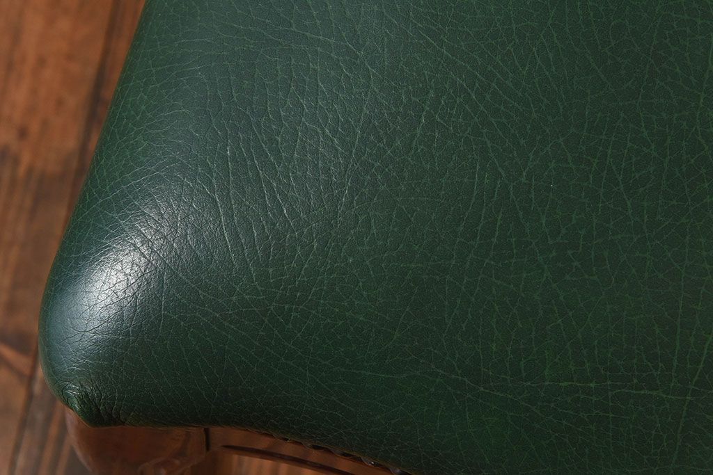 中古　フランス製　上品なデザインが魅力的な本革のチェア(椅子)(2)