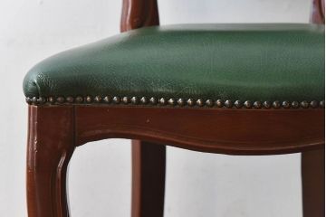 中古　フランス製　上品なデザインが魅力的な本革のチェア(椅子)(2)