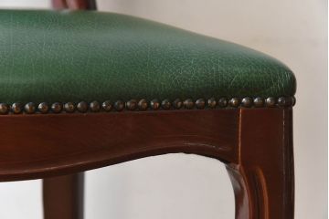 中古　フランス製　上品なデザインが魅力的な本革のチェア(椅子)(2)