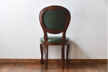 中古　フランス製　上品なデザインが魅力的な本革のチェア(椅子)(2)