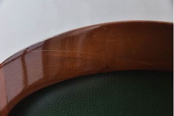 中古　フランス製　上品なデザインが魅力的な本革のチェア(椅子)(2)