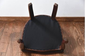 中古　フランス製　上品なデザインが魅力的な本革のチェア(椅子)(2)