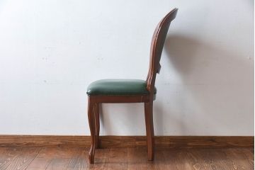 中古　フランス製　上品なデザインが魅力的な本革のチェア(椅子)(3)