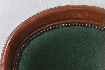 中古　フランス製　上品なデザインが魅力的な本革のチェア(椅子)(3)