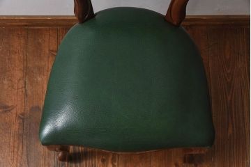 中古　フランス製　上品なデザインが魅力的な本革のチェア(椅子)(3)