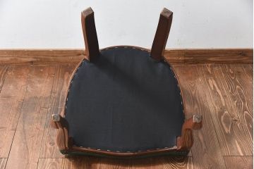 中古　フランス製　上品なデザインが魅力的な本革のチェア(椅子)(3)