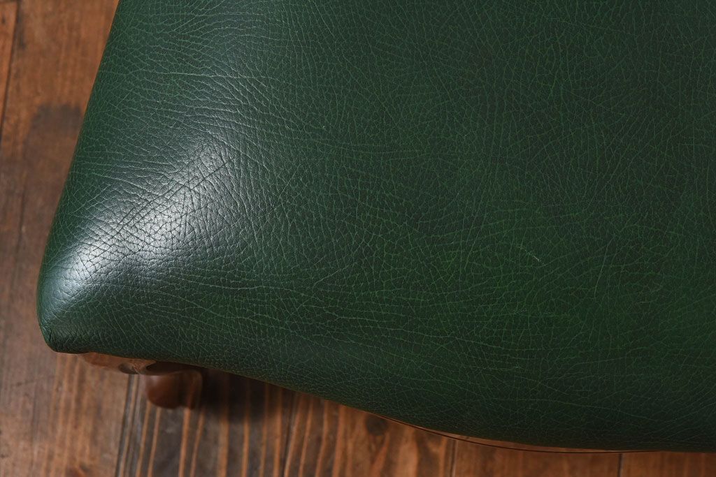 中古　フランス製　上品なデザインが魅力的な本革のチェア(椅子)(3)