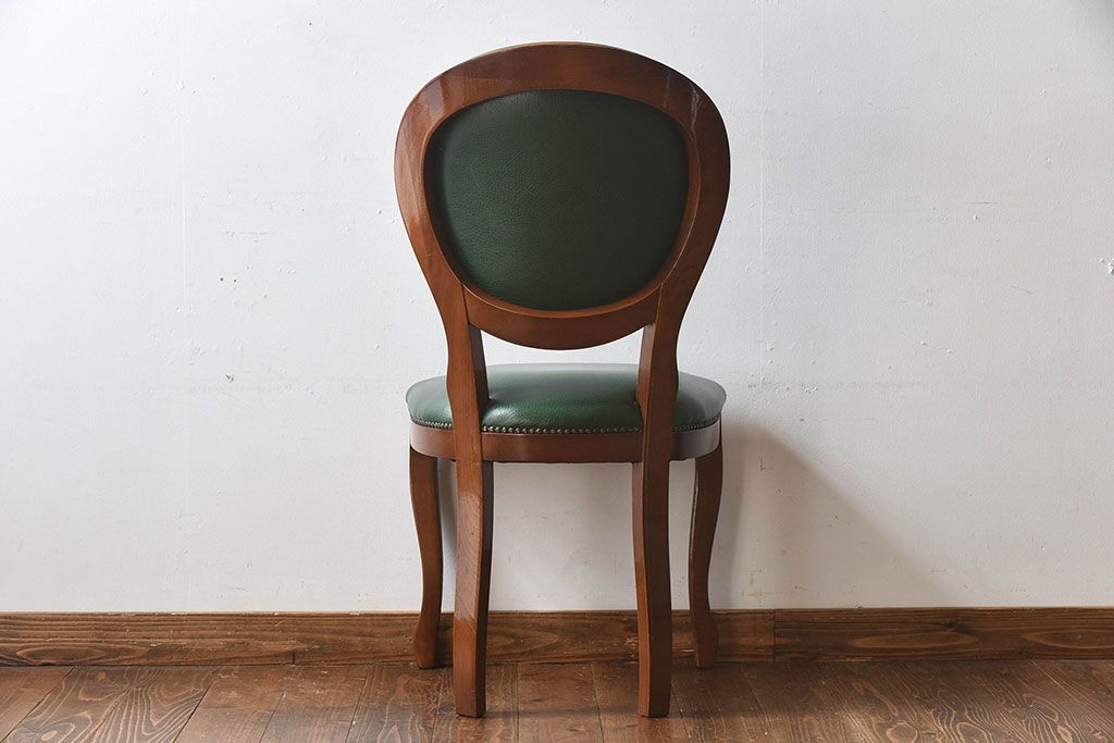 中古　フランス製　上品なデザインが魅力的な本革のチェア(椅子)(3)