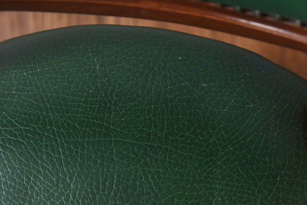 中古　フランス製　上品なデザインが魅力的な本革のチェア(椅子)(3)