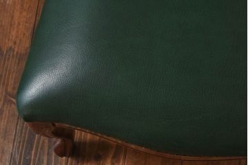 中古　フランス製　本革　上品な雰囲気漂うビーチ材のチェア(椅子)(2)