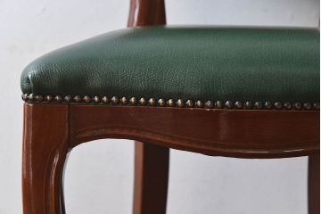 中古　フランス製　本革　上品な雰囲気漂うビーチ材のチェア(椅子)(2)