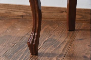 中古　フランス製　本革　上品な雰囲気漂うビーチ材のチェア(椅子)(2)