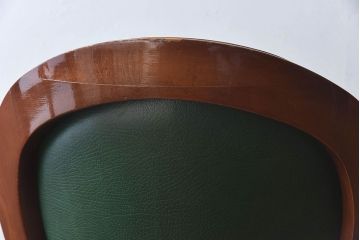 中古　フランス製　本革　上品な雰囲気漂うビーチ材のチェア(椅子)(2)