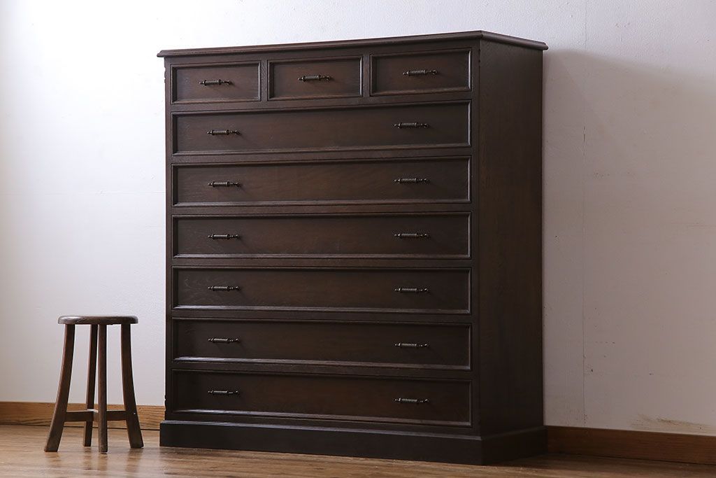 永田良介 神戸家具 木製 チェスト たんす 押入れ 13 引き出し