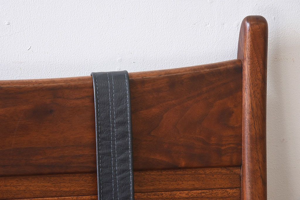 中古美品　大原一徳　牛革使用!ウォールナット材の上質なパーソナルチェア(椅子、イス)(定価約17万円)