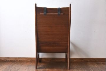 中古美品　大原一徳　牛革使用!ウォールナット材の上質なパーソナルチェア(椅子、イス)(定価約17万円)