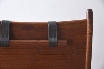 中古美品　大原一徳　牛革使用!ウォールナット材の上質なパーソナルチェア(椅子、イス)(定価約17万円)