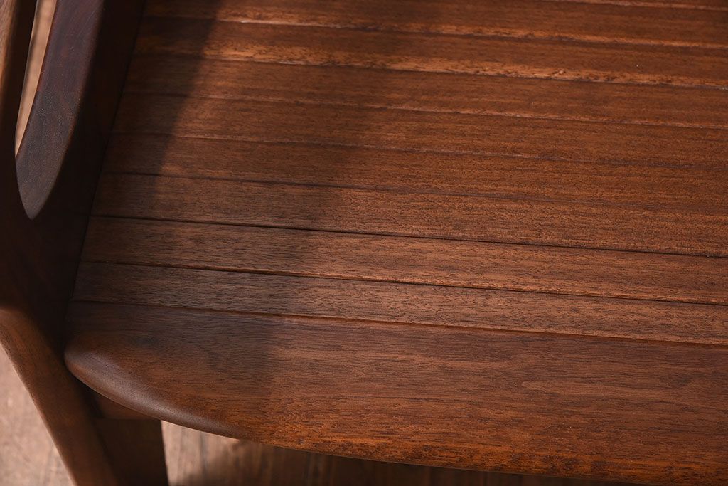 中古美品　大原一徳　牛革使用!ウォールナット材の上質なパーソナルチェア(椅子、イス)(定価約17万円)