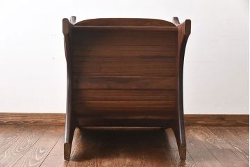 中古美品　大原一徳　牛革使用!ウォールナット材の上質なパーソナルチェア(椅子、イス)(定価約17万円)