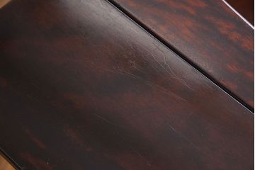 中古　九州民芸家具　シックな雰囲気漂う羽根付きベンチ(長椅子、引き出し)(定価約38万円)