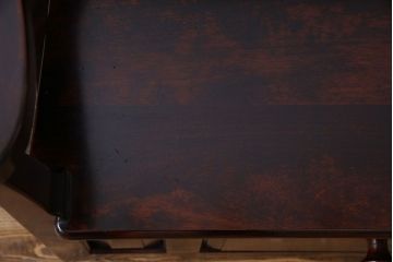 中古　九州民芸家具　シックな雰囲気漂う羽根付きベンチ(長椅子、引き出し)(定価約38万円)