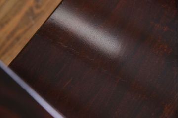 中古　九州民芸家具　シックな雰囲気漂う羽根付きベンチ(長椅子、引き出し)(定価約38万円)