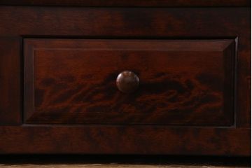 中古　九州民芸家具　シックな雰囲気漂う羽根付きベンチ(長椅子、引き出し)(定価約38万円)