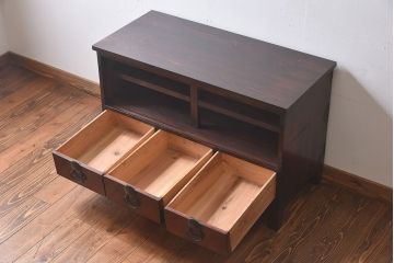 アンティーク家具　和製アンティーク　オープンラック!脚付箪笥ローボード(ローチェスト、テレビボード)