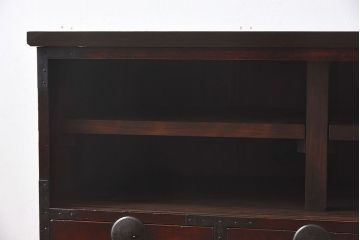 アンティーク家具　和製アンティーク　オープンラック!脚付箪笥ローボード(ローチェスト、テレビボード)