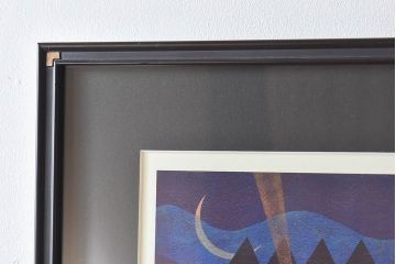 アンティーク雑貨　中村太樹男(なかむらたきお)　サイン・落款入り　「ワンマンショー」 ジグレー(デジタル複製画、版画)